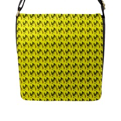 Fern Pattern 2 Yellow Flap Closure Messenger Bag (l) by snowwhitegirl