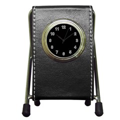 Plain Black Black Pen Holder Desk Clock by kyorashop23