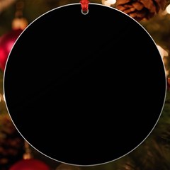 Plain Black Black Uv Print Acrylic Ornament Round by kyorashop23