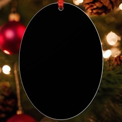 Plain Black Black Uv Print Acrylic Ornament Oval by kyorashop23