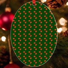 Kawaii Pumpkin Patt Green Uv Print Acrylic Ornament Oval by snowwhitegirl