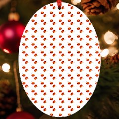 Kawaii Pumpkin Patt White Uv Print Acrylic Ornament Oval by snowwhitegirl