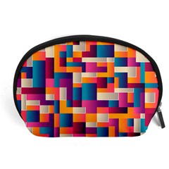 Abstract Geometry Blocks Accessory Pouch (large) by anzea