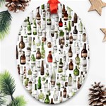 Bottle Chic Print Patterns Oval Ornament (Two Sides) Front