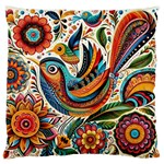 Madhubani Art A Standard Premium Plush Fleece Cushion Case (Two Sides) Back