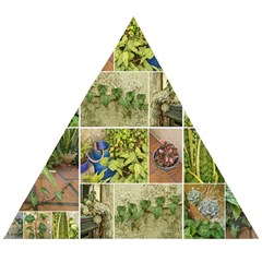 Garden Sanctuary Photo Collage Print Wooden Puzzle Triangle by dflcprintsclothing