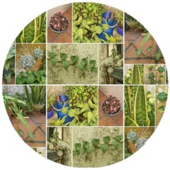 Garden Sanctuary Photo Collage Print Wooden Puzzle Round by dflcprintsclothing