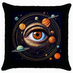 Eye Of The Universe (ai) Throw Pillow Case (black) by dflcprintsclothing