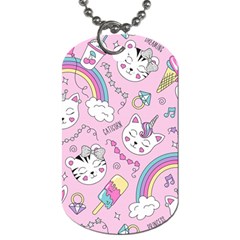 Beautiful Cute Animals Pattern Pink Dog Tag (two Sides) by Grandong