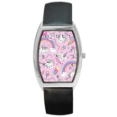 Beautiful Cute Animals Pattern Pink Barrel Style Metal Watch by Grandong