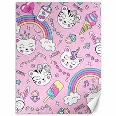 Beautiful Cute Animals Pattern Pink Canvas 36  X 48  by Grandong