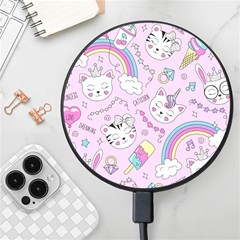 Beautiful Cute Animals Pattern Pink Wireless Fast Charger(black) by Grandong