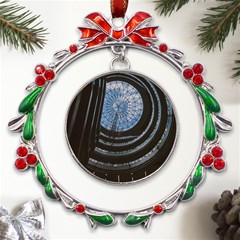 Building Ceiling Structure Dome Metal X mas Wreath Ribbon Ornament by Apenda