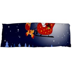 Deer Santa Claus Flying Trees Moon Night Merry Christmas Body Pillow Case (dakimakura) by anzea