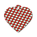 Christmas Star Red Green Dog Tag Heart (Two Sides) Back