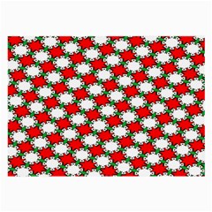 Christmas Star Red Green Large Glasses Cloth (2 Sides) by anzea