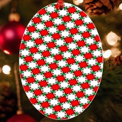 Christmas Star Red Green Uv Print Acrylic Ornament Oval by anzea