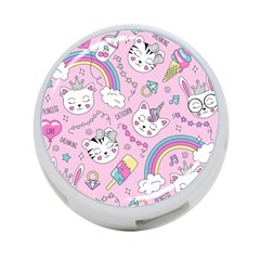 Beautiful Cute Animals Pattern Pink 4-port Usb Hub (one Side) by Grandong