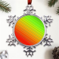 Orange Green Gradient Hunter Metal Large Snowflake Ornament by Dutashop