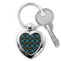 Flowers Pattern Design Abstract Key Chain (heart) by Salmanaz77