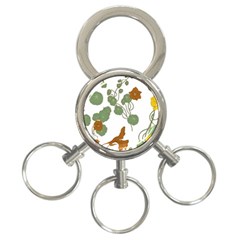 Nasturtium Flowers Plant Leaves 3-ring Key Chain by Salmanaz77