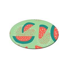 Watermelon Dots Summer Pattern Sticker (oval) by Bedest