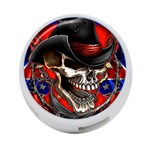 Confederate Flag Usa America United States Csa Civil War Rebel Dixie Military Poster Skull 4-Port USB Hub (Two Sides) Front