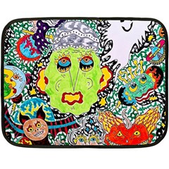 Supersonic Monster Mash Two Sides Fleece Blanket (mini) by chellerayartisans