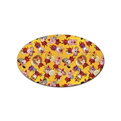 Cartoon Xmas Characters Pattern Sticker Oval (100 Pack) by kyorashop23