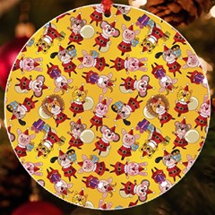 Cartoon Xmas Characters Pattern Uv Print Acrylic Ornament Round by kyorashop23