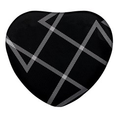 Stripes, Zigzag Heart Glass Fridge Magnet (4 Pack) by kyorashop23