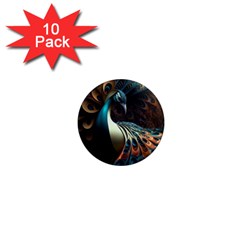 Colorful Peacock Bird Feathers 1  Mini Magnet (10 Pack)  by Apen