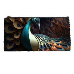 Colorful Peacock Bird Feathers Pencil Case by Apen