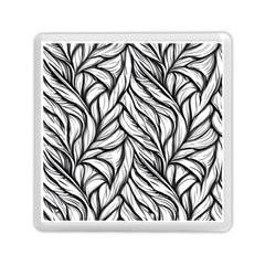 Black White Flower Texture Pattern Memory Card Reader (square) by Grandong