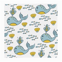 Whale Cartoon Whale Seamless Cartoon Character Animals Leaf Medium Glasses Cloth (2 Sides) by Grandong