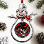 Confederate Flag Usa America United States Csa Civil War Rebel Dixie Military Poster Skull Metal Snowman Ornament Front