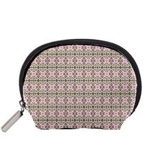 A Pink And Brown Pattern On A White Background Accessory Pouch (small) by catchydesignhill