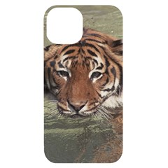 Swimming Tiger Iphone 14 Black Uv Print Case by ExtraAwesomeSauce