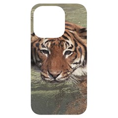 Swimming Tiger Iphone 14 Pro Black Uv Print Case by ExtraAwesomeSauce