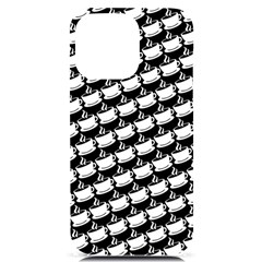 Stylish Coffee Cup Pattern Iphone 14 Pro Max Black Uv Print Case by ExtraAwesomeSauce