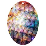 Cosmic Owls Pattern UV Print Acrylic Ornament Oval Front