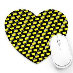 Royalty Inspired Crown Pattern Heart Mousepad by ExtraAwesomeSauce