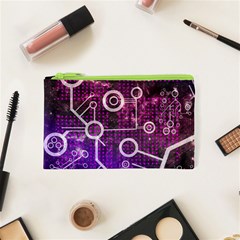 Cosmic Network Geometric Art Cosmetic Bag (xs) by ExtraAwesomeSauce