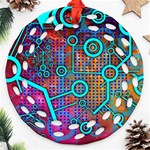 Abstract Tech Galaxy Design Ornament (Round Filigree) Front