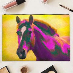 Vibrant Abstract Equine Art Cosmetic Bag (xxl) by ExtraAwesomeSauce