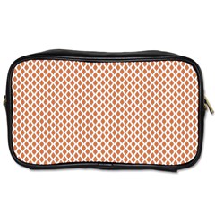 An Orange And White Geometric Pattern Toiletries Bag (one Side) by catchydesignhill