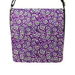 Funny Bacterias Drawing Motif Random Pattern Flap Closure Messenger Bag (l) by dflcprintsclothing