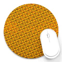 Pixel Art Mushroom Pattern Round Mousepad by ExtraAwesomeSauce