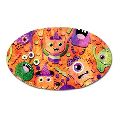 Halloween Monsters Oval Magnet by kyorashop23