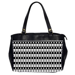 Black And White Circles Pattern Oversize Office Handbag (2 Sides) by ytdream